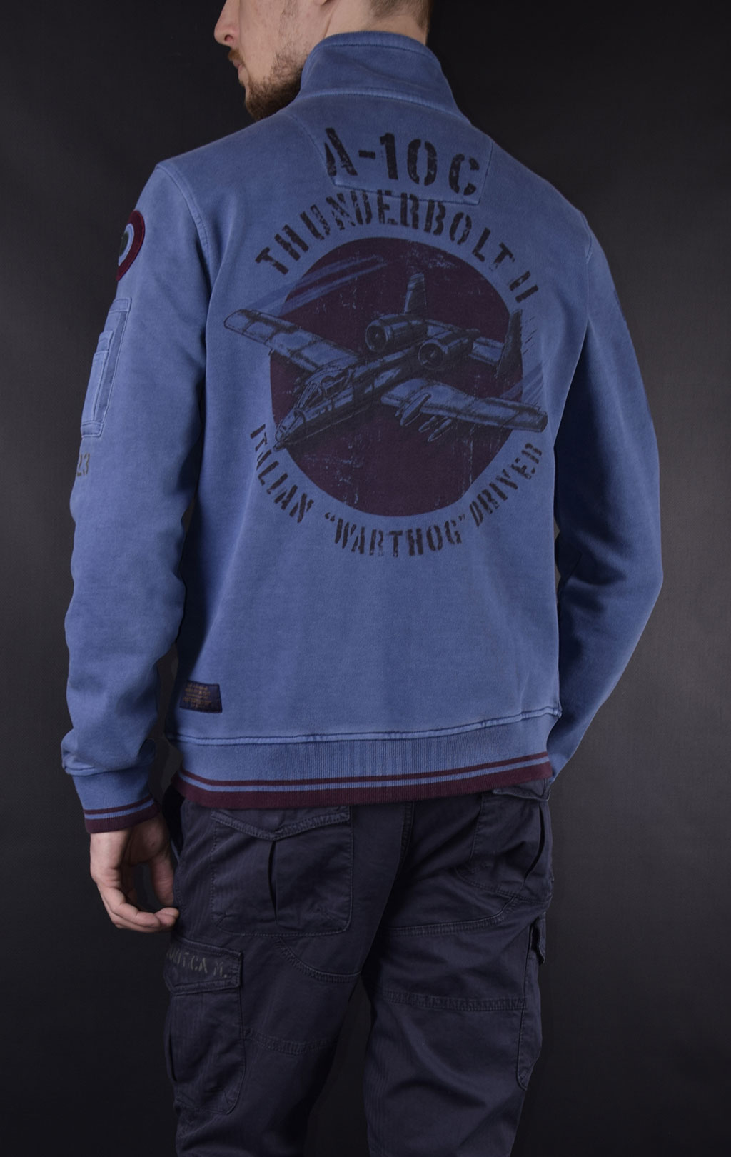 Толстовка AERONAUTICA MILITARE SS19 blue aperto (FE 1373) 