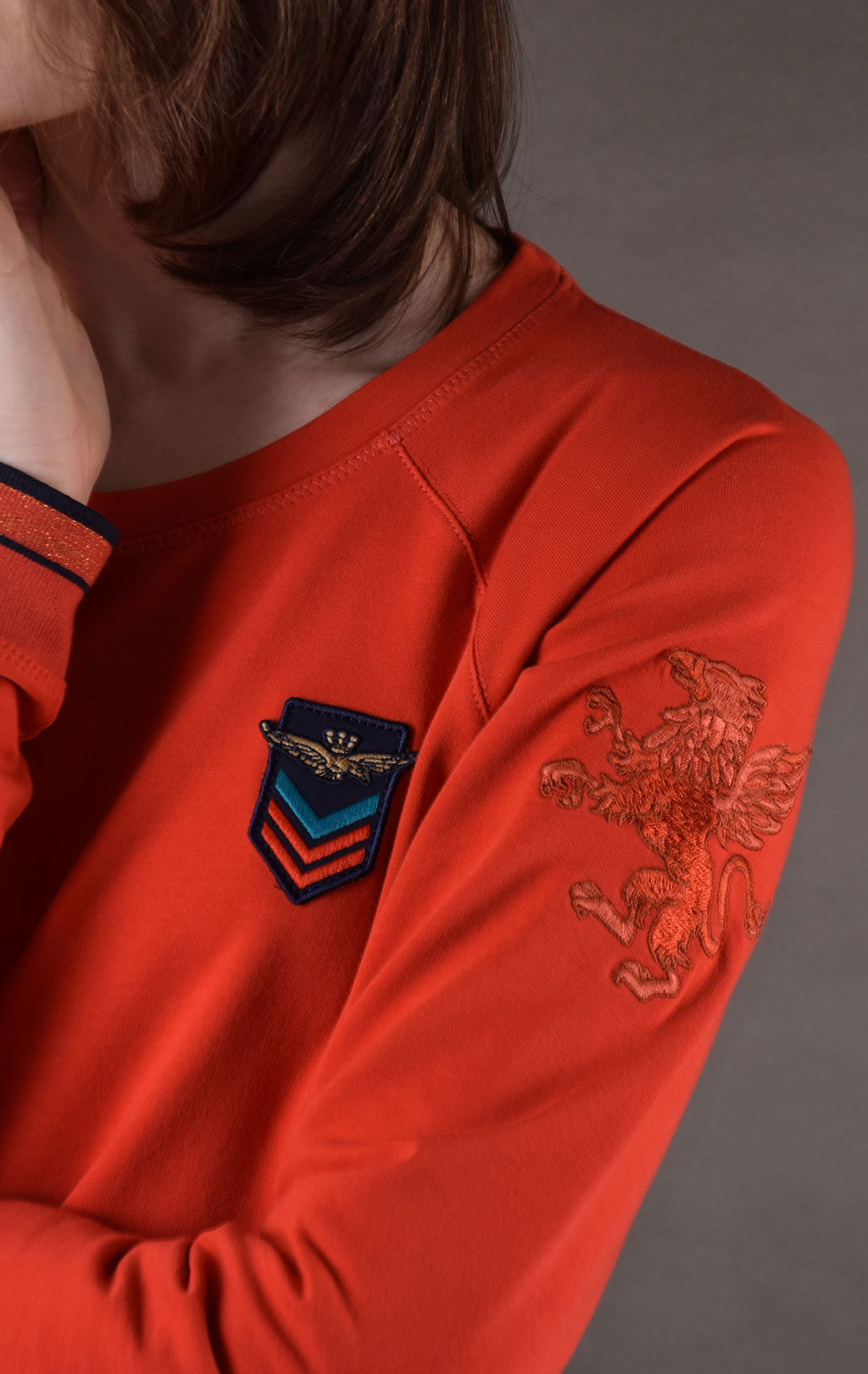 Женский свитшот AERONAUTICA MILITARE SS19 arancio (FE 1359) 