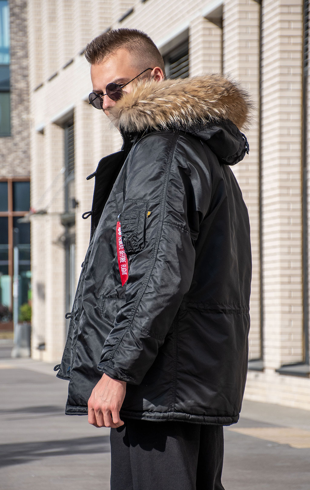 Аляска ALPHA INDUSTRIES CLASSIC N-3B натур. мех black 