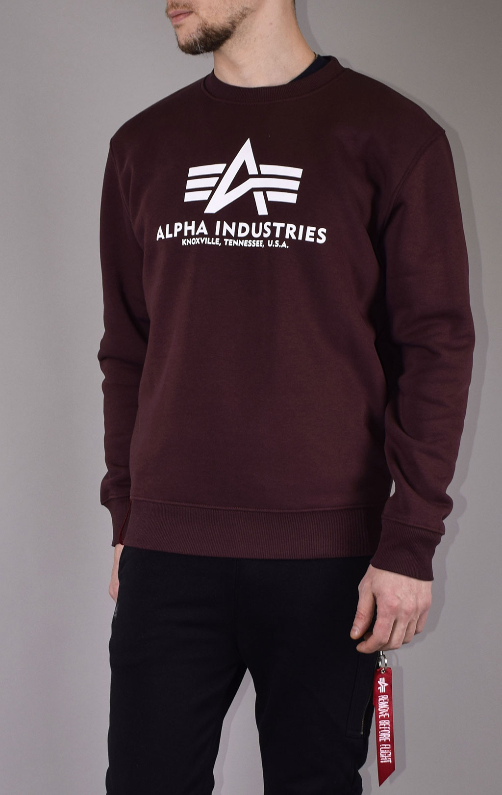 Свитшот ALPHA INDUSTRIES BASIC SWEATER deep maroon 