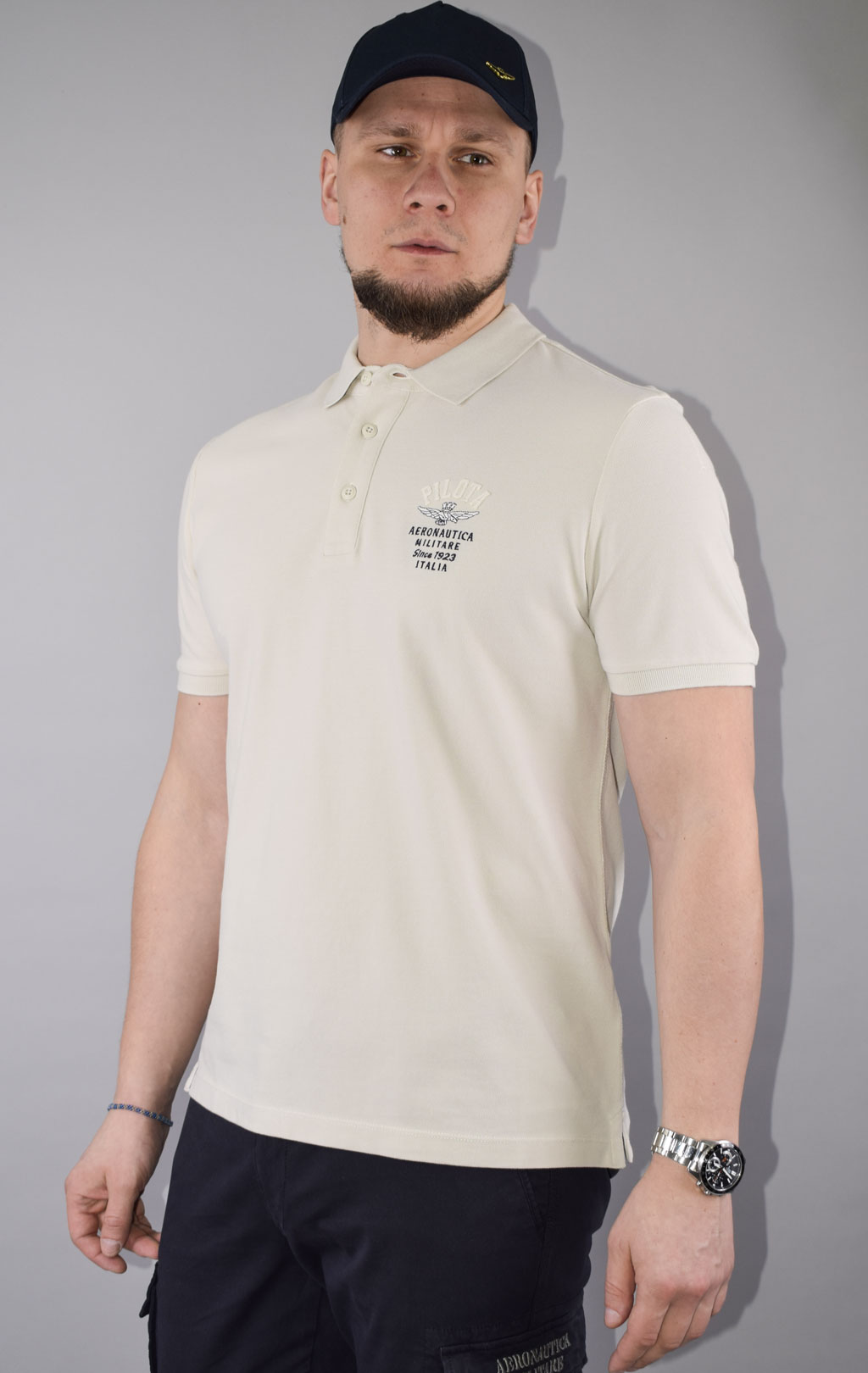 Футболка-поло AERONAUTICA MILITARE SS 23/TR ghiaccio (PO 1699)