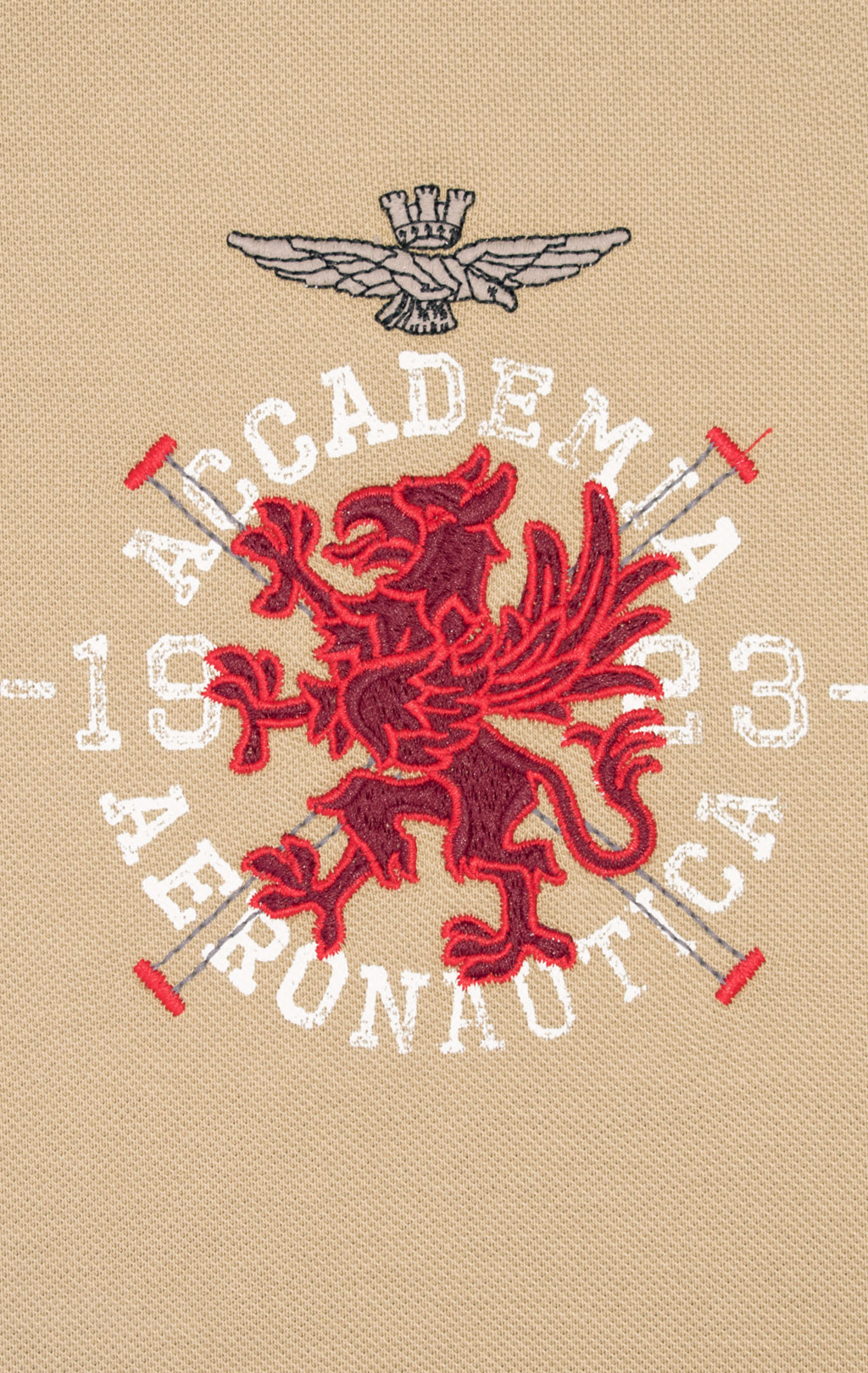 Поло-лонгслив AERONAUTICA MILITARE CORSO GRIFO SS 24/TR sand washed (PO 1791) 