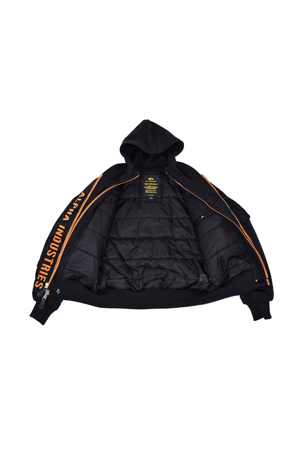 Куртка-бомбер лётная ALPHA INDUSTRIES D-Tec SE MA-1 black/orange 