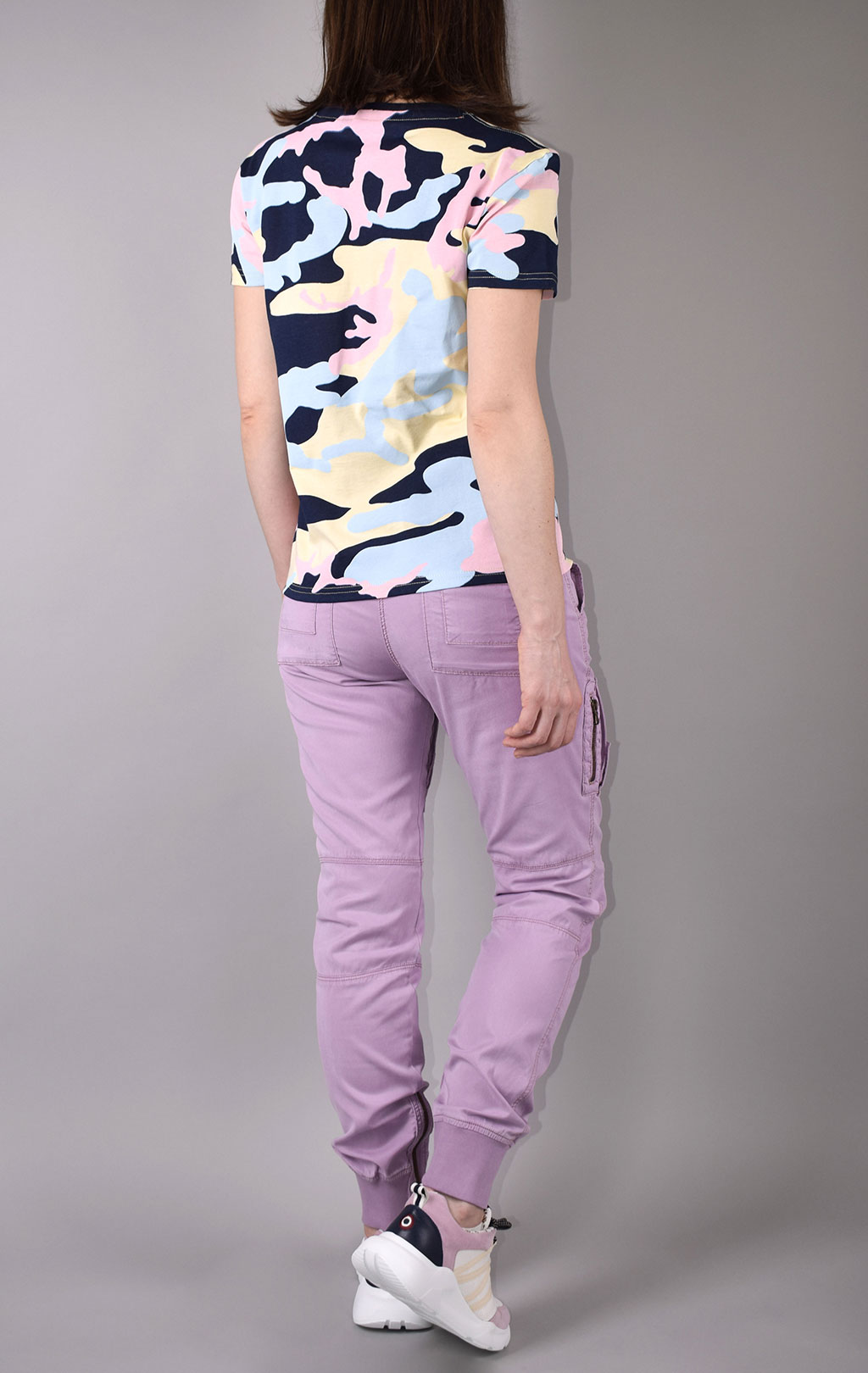 Женская футболка ALPHA INDUSTRIES NEW CAMO BASIC T navy pink camo 