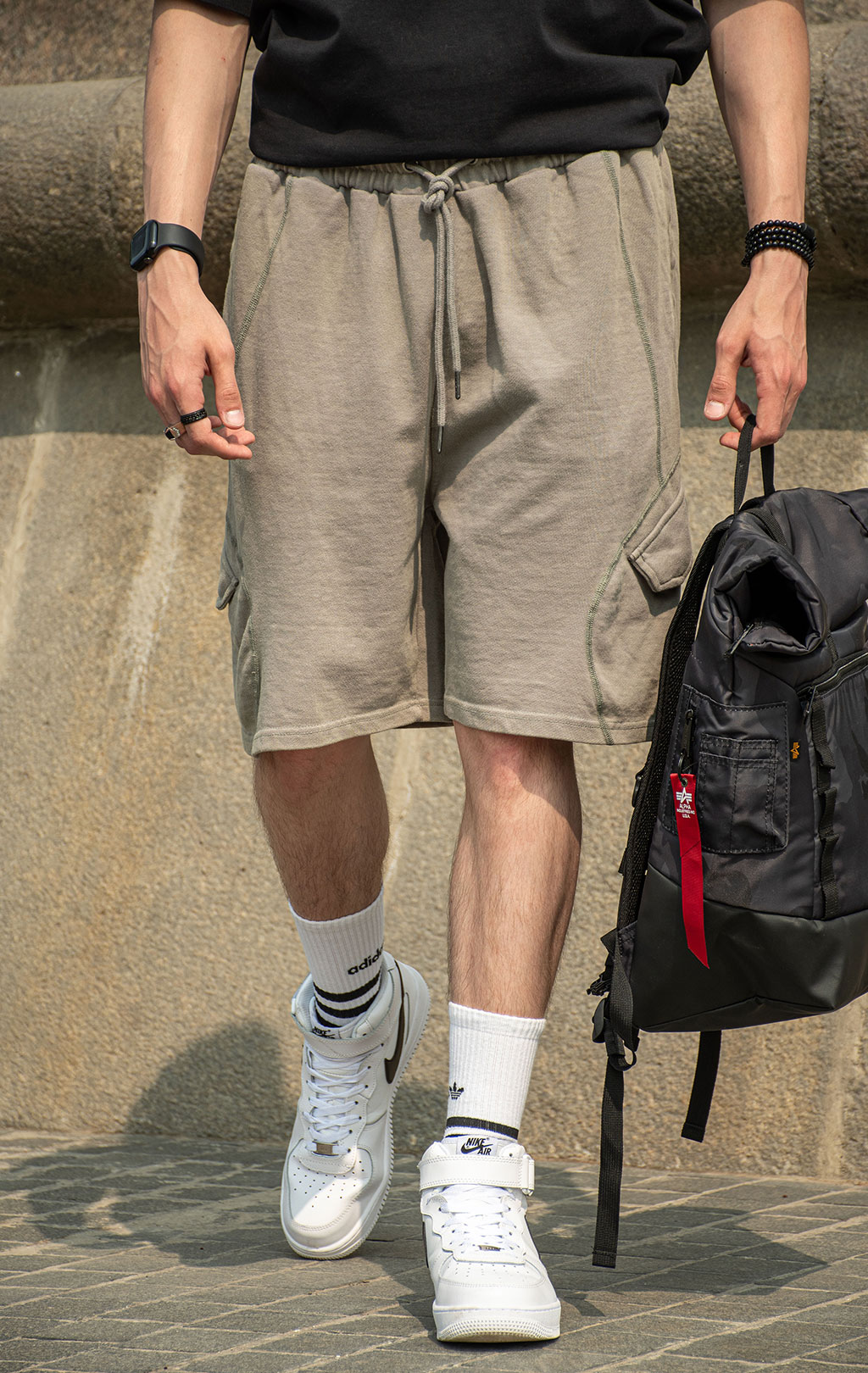 Шорты трикотажные ALPHA INDUSTRIES FRENCH TERRY SHORT SS 25 m mid gray 