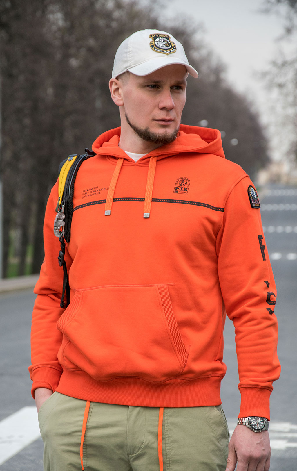 Толстовка с капюшоном PARAJUMPERS OVERLOD SS 23 carrot 