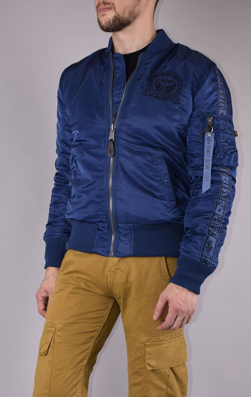 Бомбер ALPHA INDUSTRIES 60TH ANNIVERSARY MA-1 new navy 