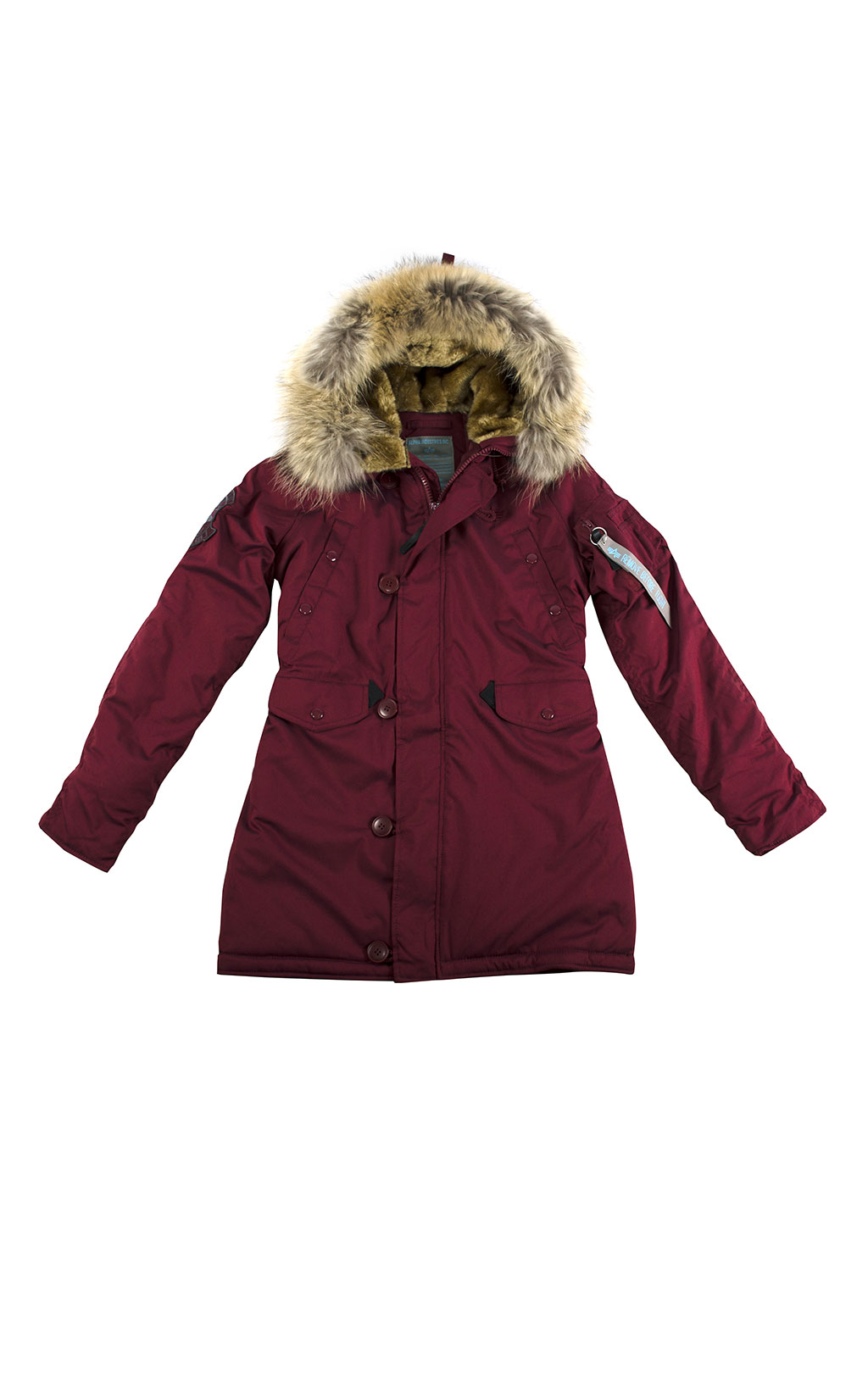 Женская аляска ALPHA INDUSTRIES EXPLORER натур. мех burgundy 