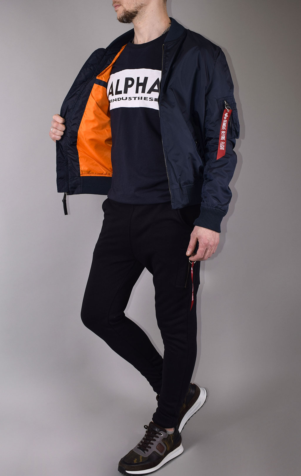 Ветровка-бомбер ALPHA INDUSTRIES TT big size MA-1 rep. blue 