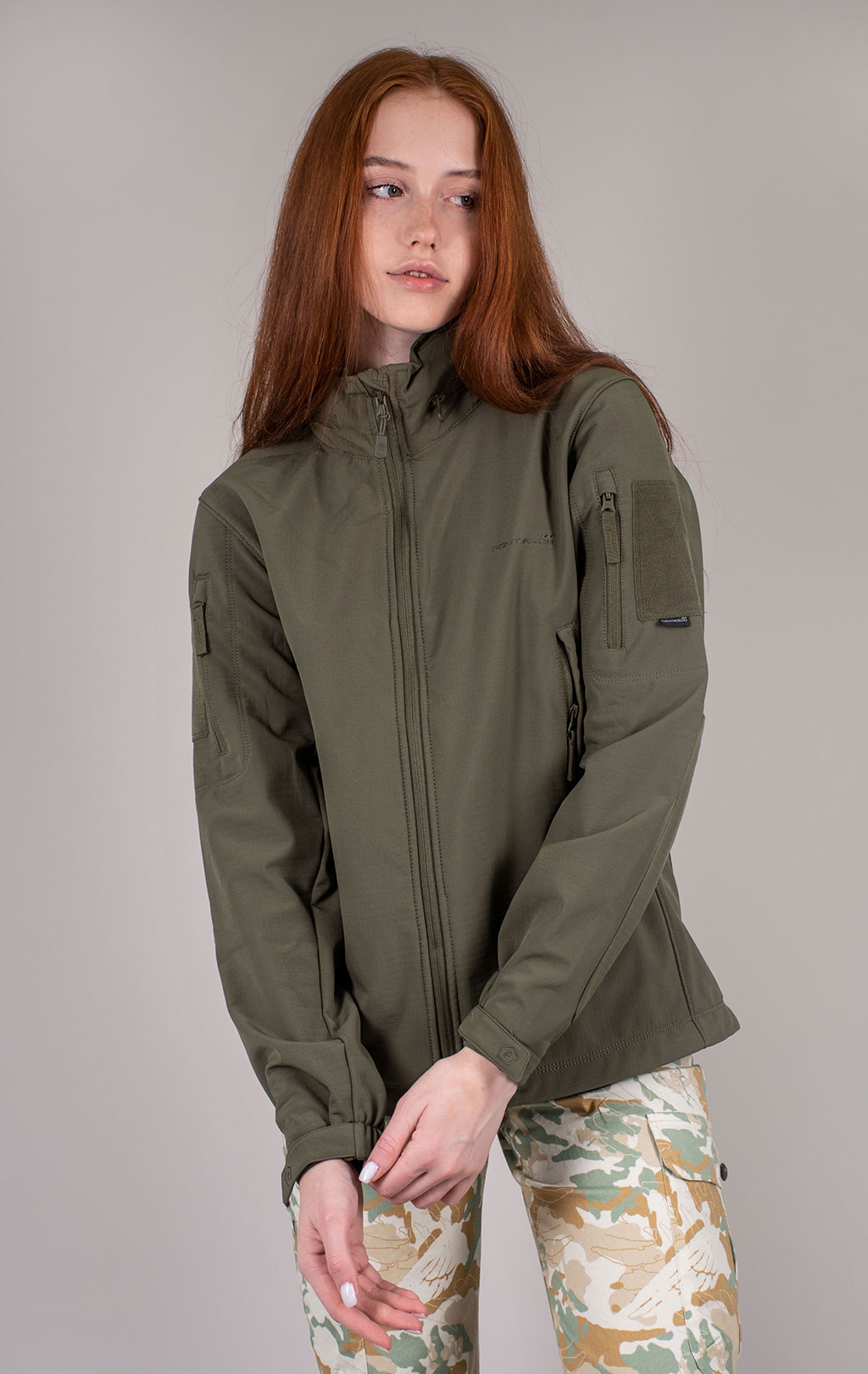 Женская куртка тактическая softshell Pentagon мембрана ARTAXES Soft Shell olive 06 08011w 