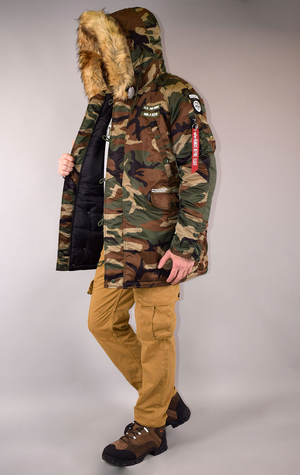 Аляска ALPHA INDUSTRIES AIRBORNE N-3B camo woodland 65 