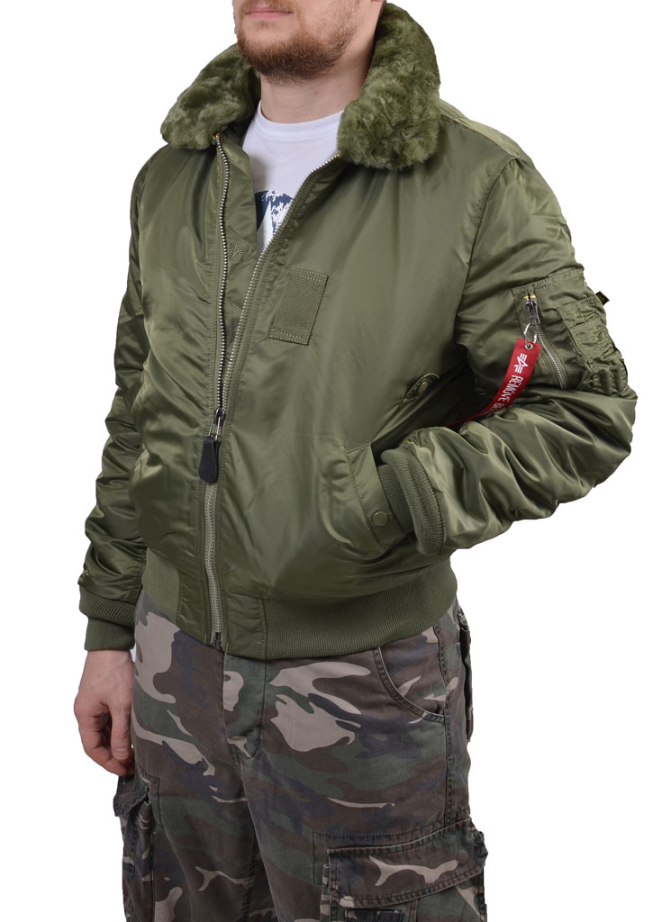 Куртка-пилот ALPHA INDUSTRIES SLIM FIT B-15 sage green 