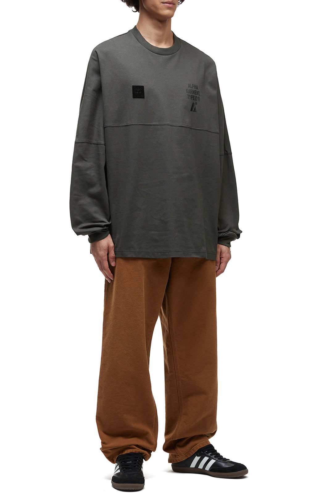 Лонгслив ALPHA INDUSTRIES UNFRM LS GRAPHIC TEE FW 25/26 gray M001150 