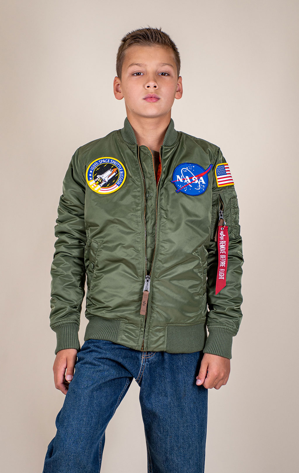 Женская куртка-бомбер лётная ALPHA INDUSTRIES MA-1 VF NASA sage green 