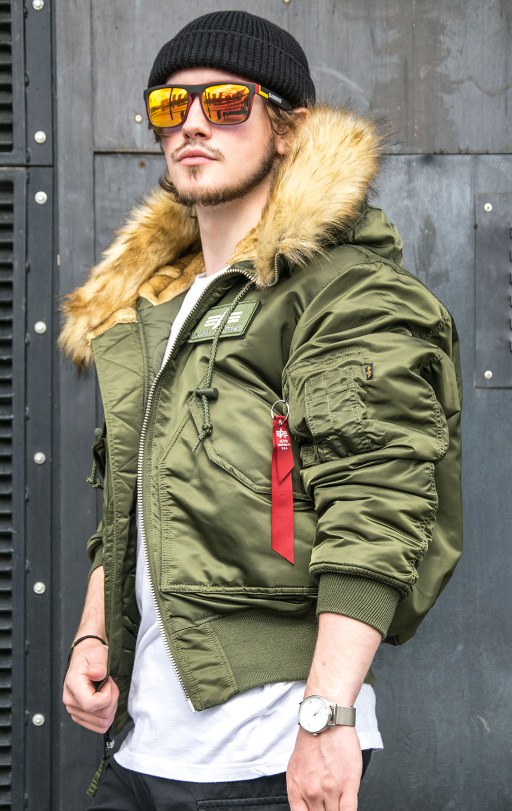 ALPHA INDUSTRIES HOODED CUSTOM 45P dark green ForceAge