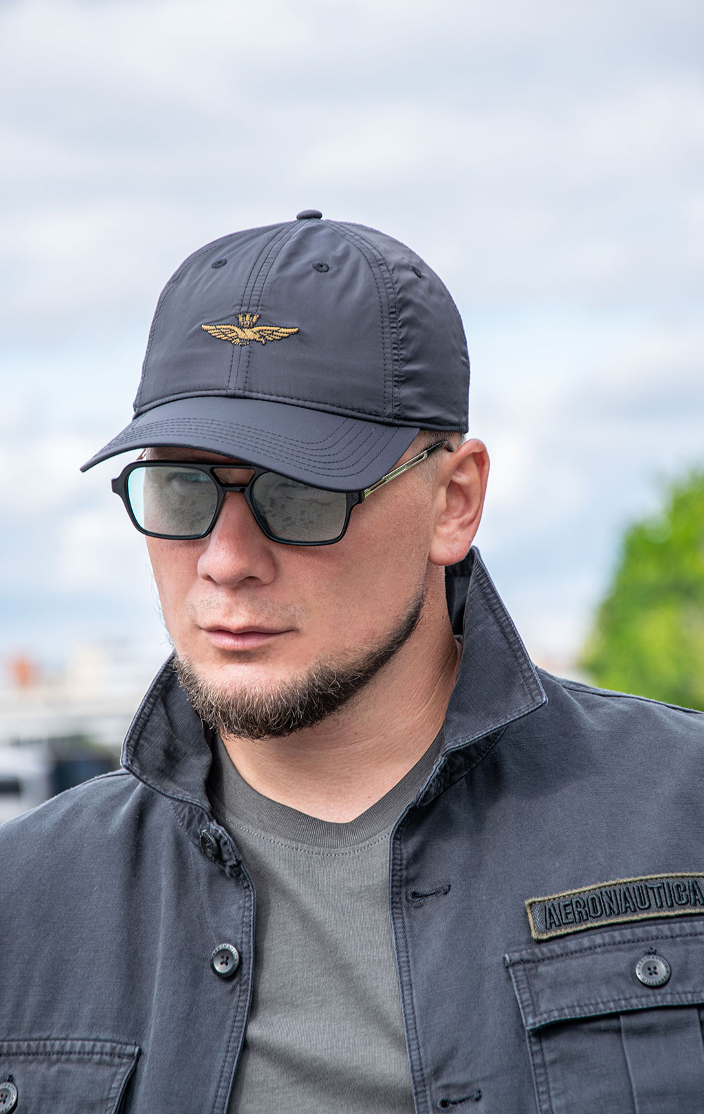 Бейсболка AERONAUTICA MILITARE нейлон FW 25/26/CN jet black (HA 1230) 