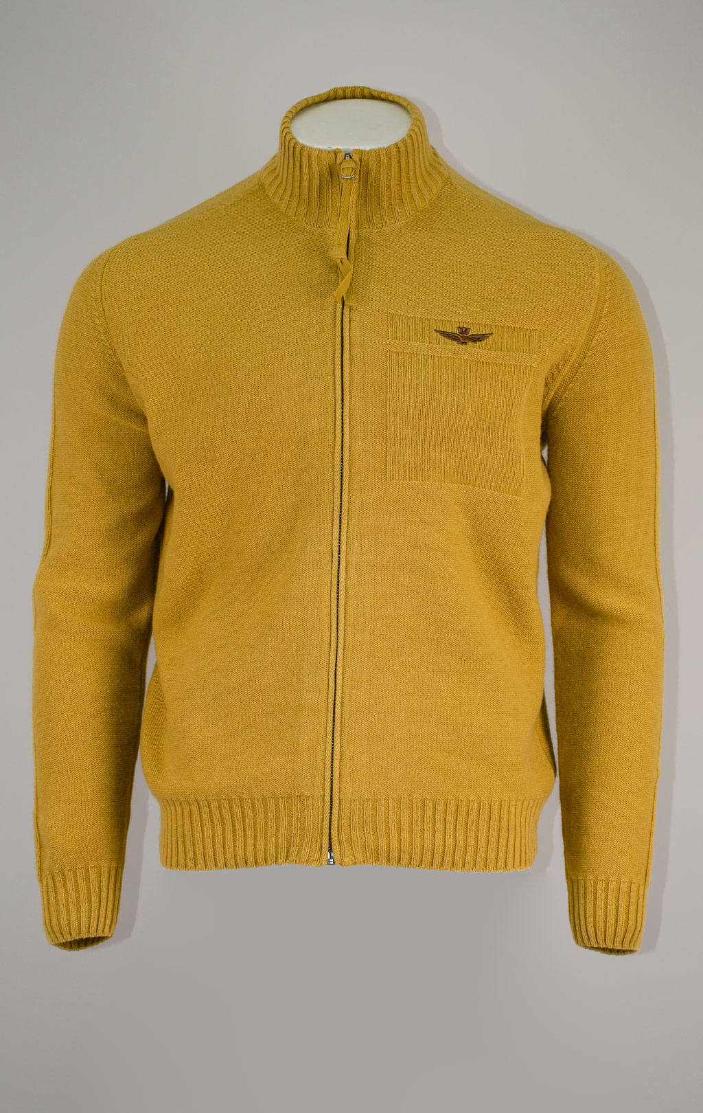 Свитер на молнии AERONAUTICA MILITARE FW 25/26/IN gold flake yellow (MA 1585) 