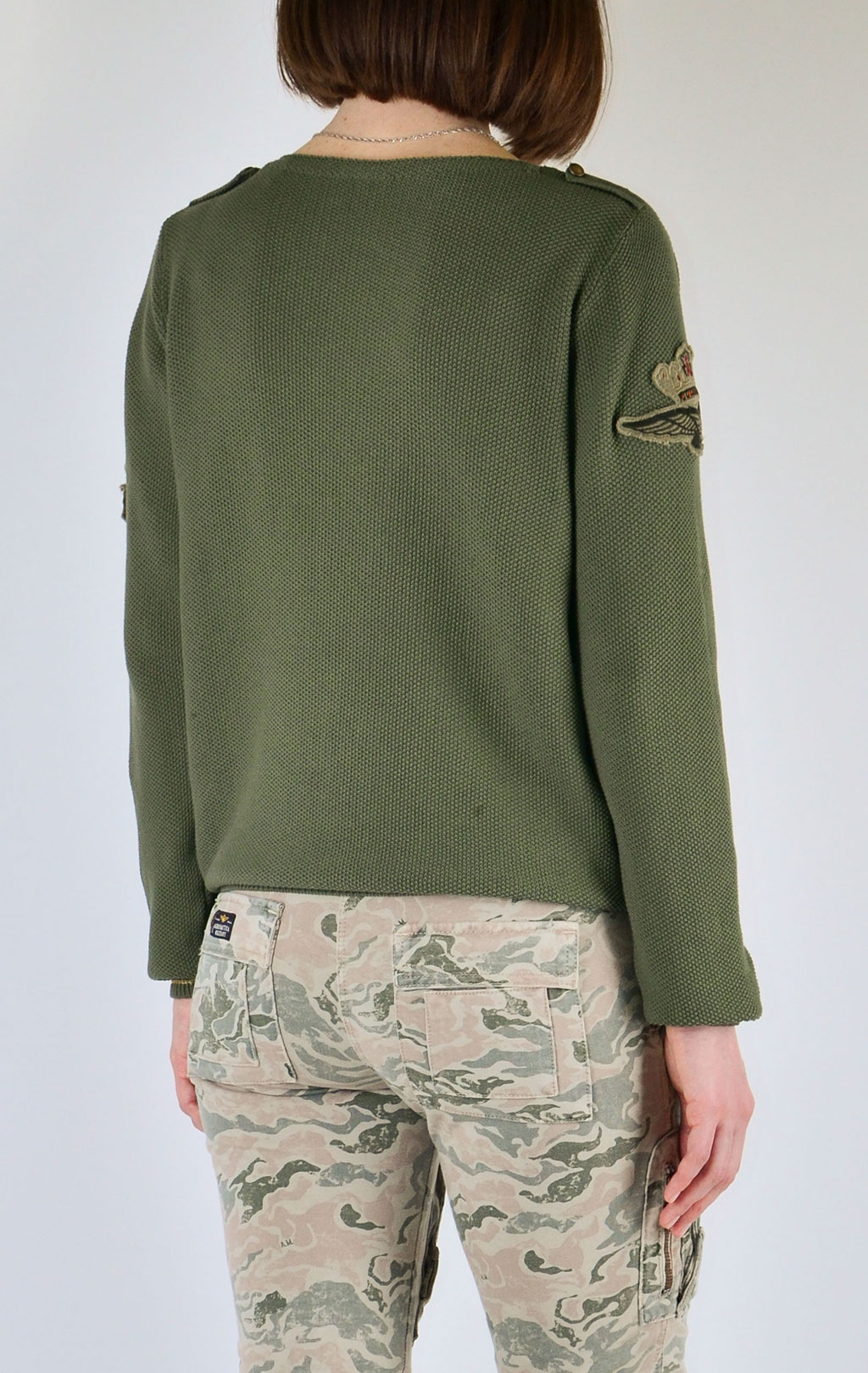 Женский свитер лёгкий AERONAUTICA MILITARE verde militare (MA 1125) 