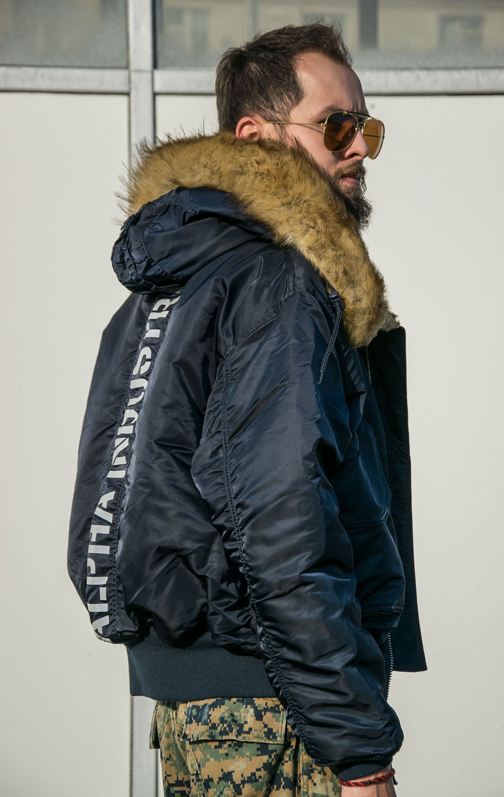 Аляска короткая ALPHA INDUSTRIES HOODED CUSTOM 45P rep. blue 