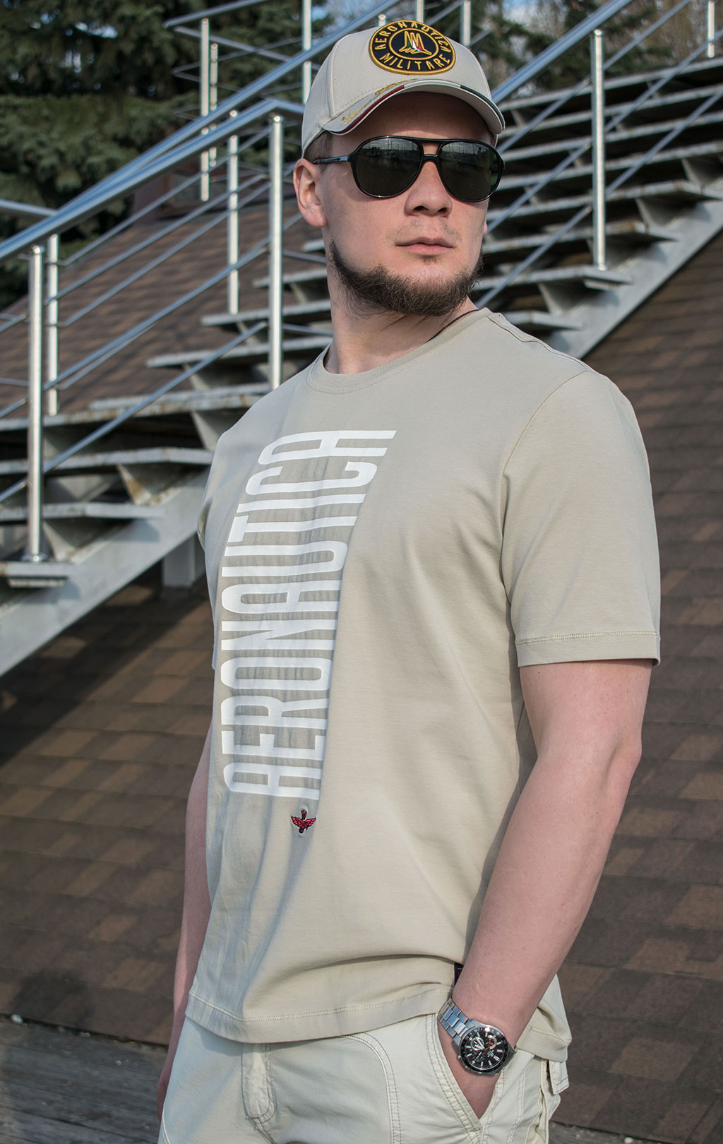 Футболка AERONAUTICA MILITARE SS 22/TR abbey stone (TS 1932)