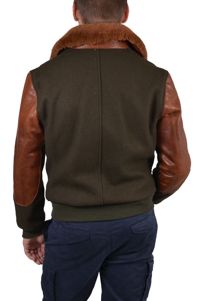 Куртка COCKPIT B3-15 кожа/шерсть olive (Z28K001) 