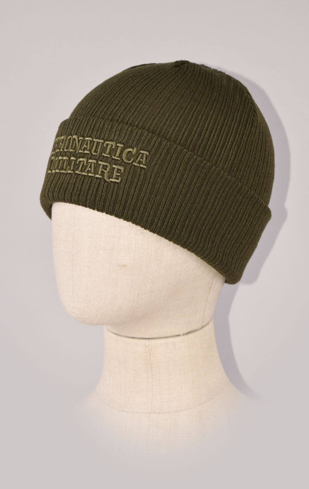 Шапка вязаная AERONAUTICA MILITARE FW 23/24/CN verde militare (CU 043)
