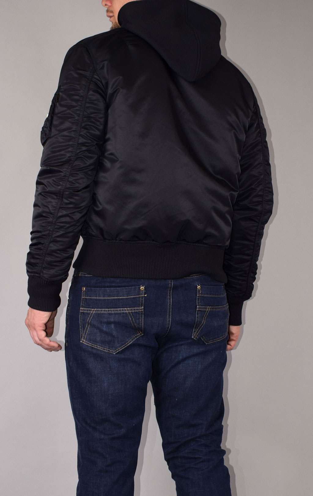 Куртка-бомбер лётная ALPHA INDUSTRIES D-Tec SE big size MA-1 black/reflective 