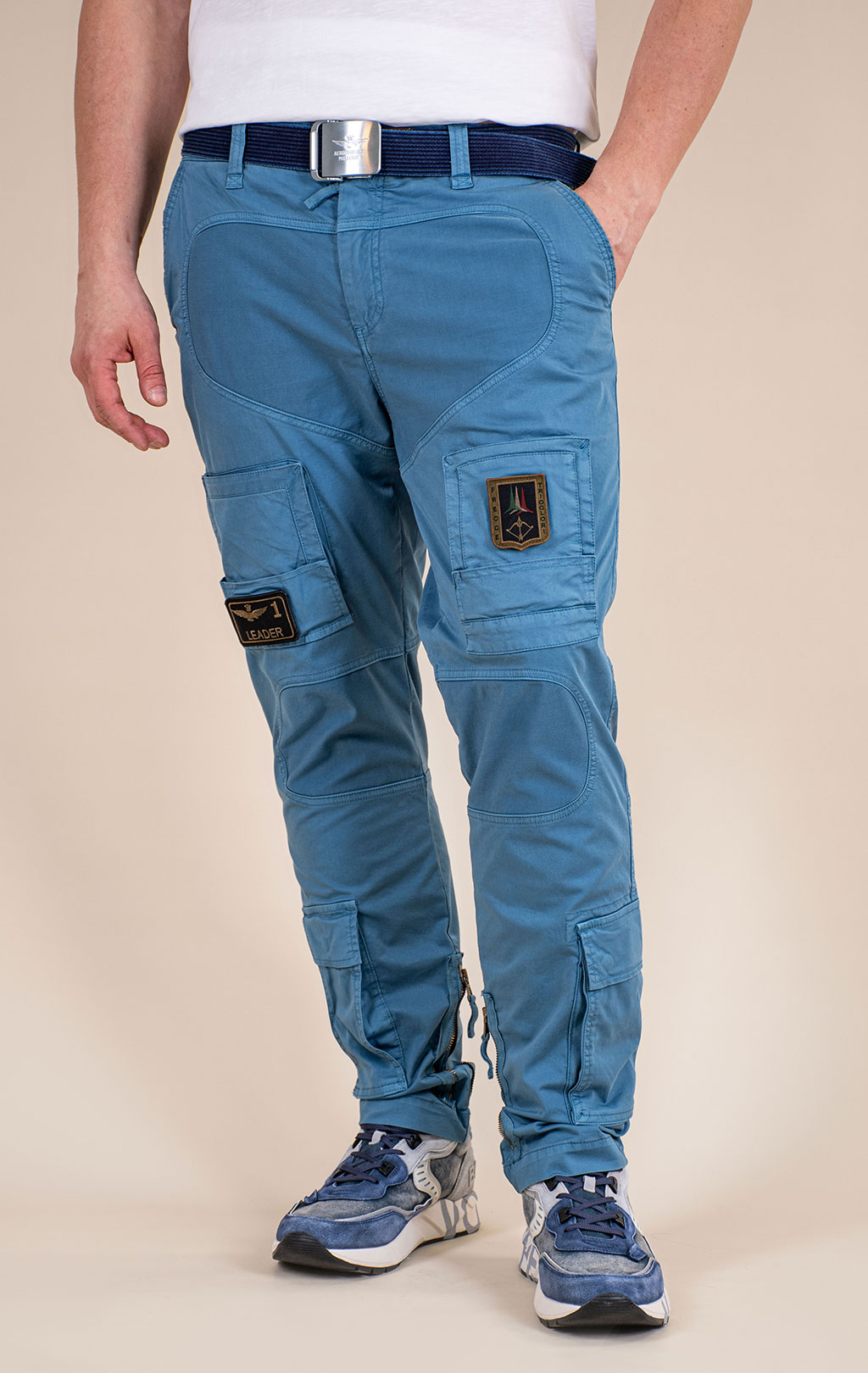 Брюки-карго AERONAUTICA MILITARE ANTI-G SS 26/AL dusty blue (PA 1387) 
