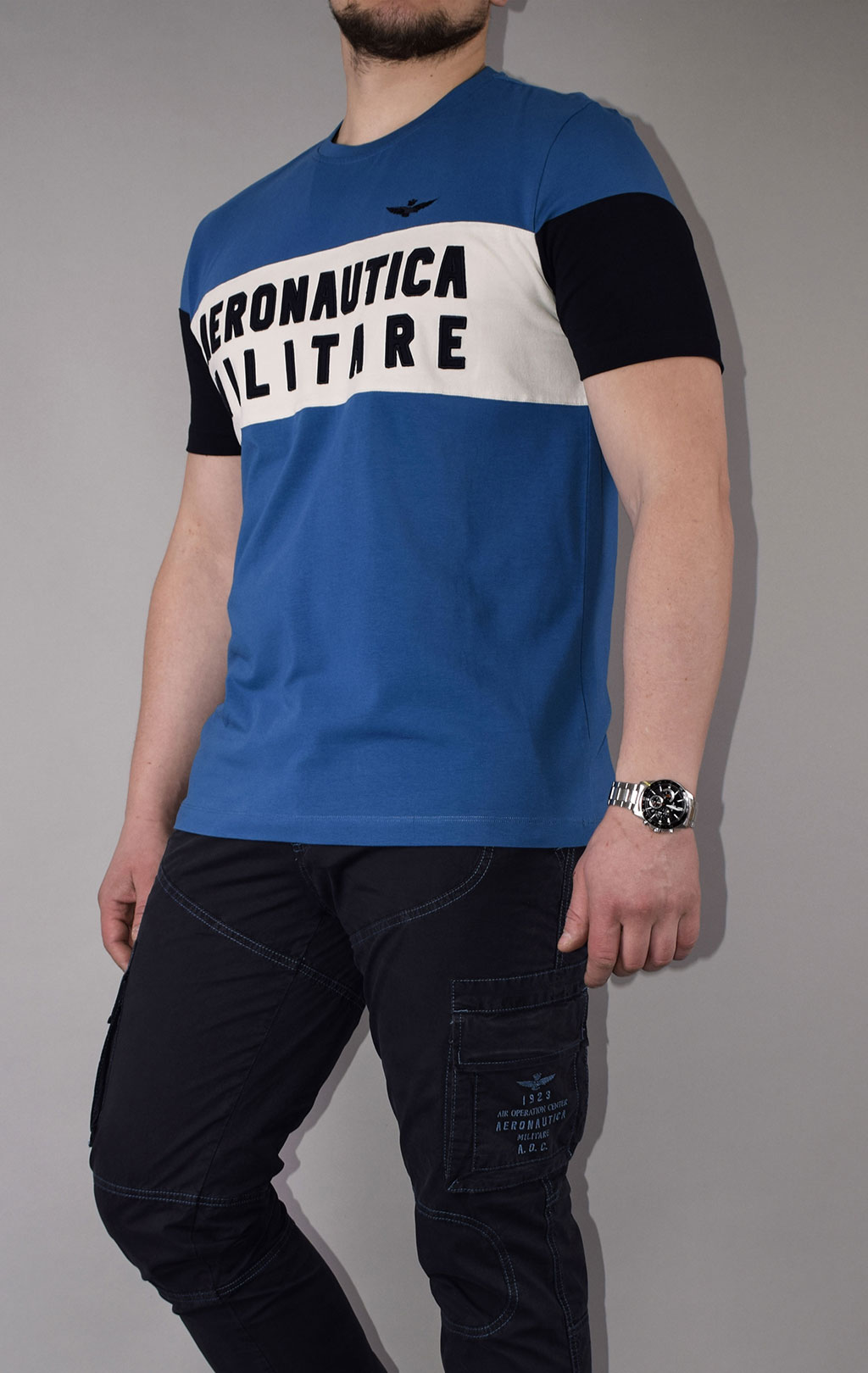 Футболка AERONAUTICA MILITARE SS 21/TR azzurro/gesso (TS 1817) 