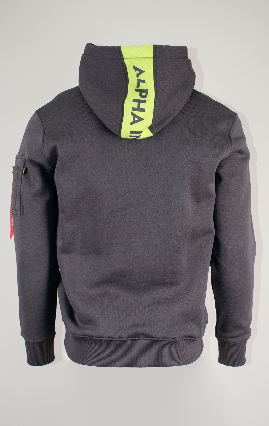 Толстовка ALPHA INDUSTRIES GREEN STRIPE HOODY vintage grey 
