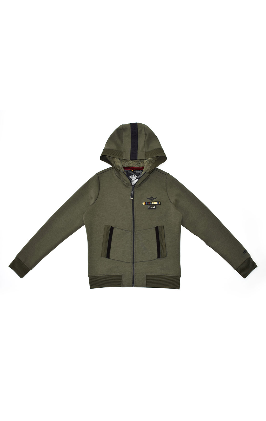 Женская толстовка на молнии AERONAUTICA MILITARE FW 20/21/TR verde militare scuro (FE 1553) 