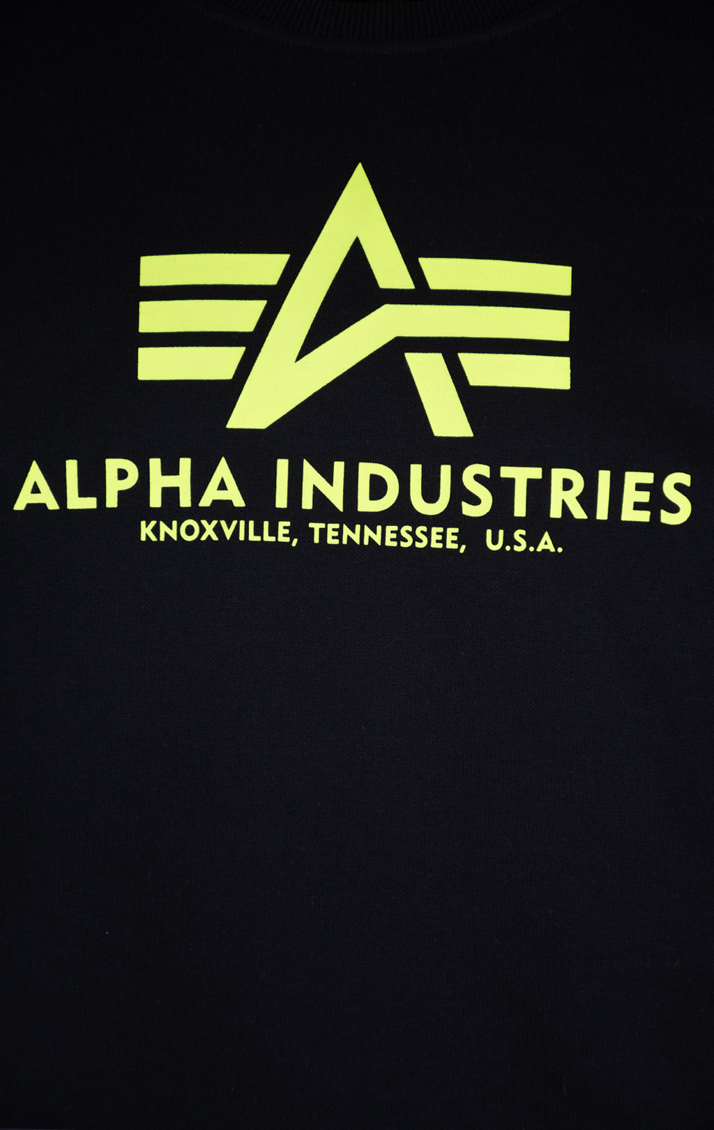Свитшот ALPHA INDUSTRIES BASIC SWEATER black/neon yellow 
