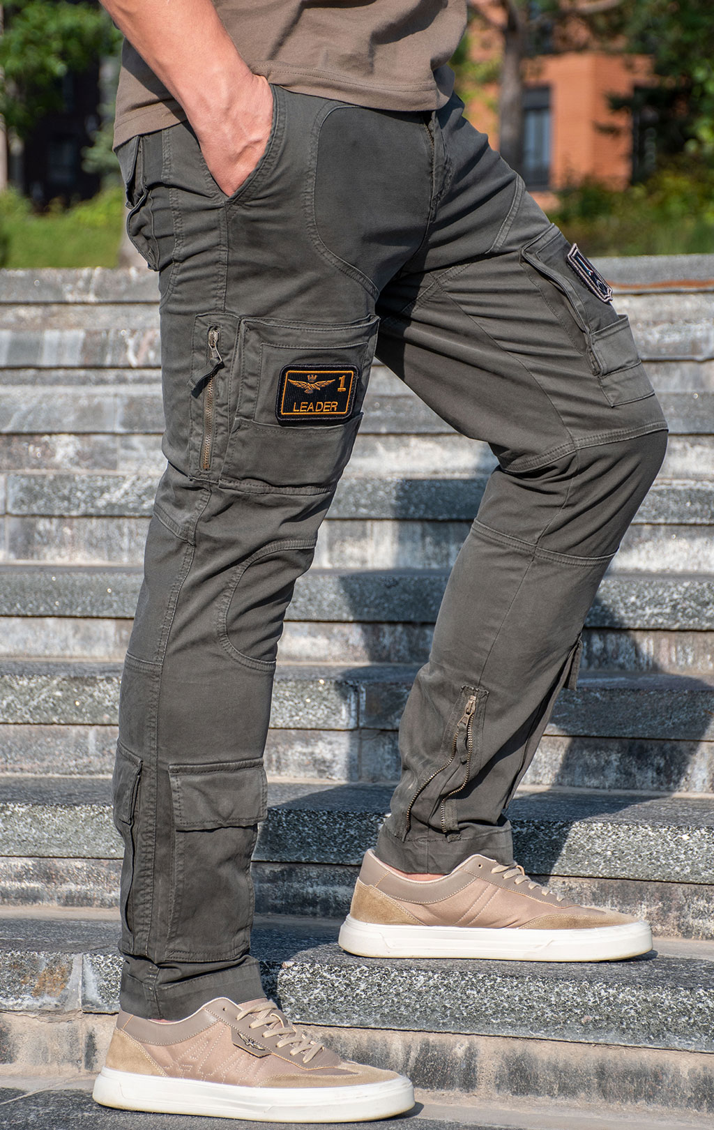 Брюки-карго AERONAUTICA MILITARE ANTI-G плотные FW 24/25/AL dark musk (PA 1557) 