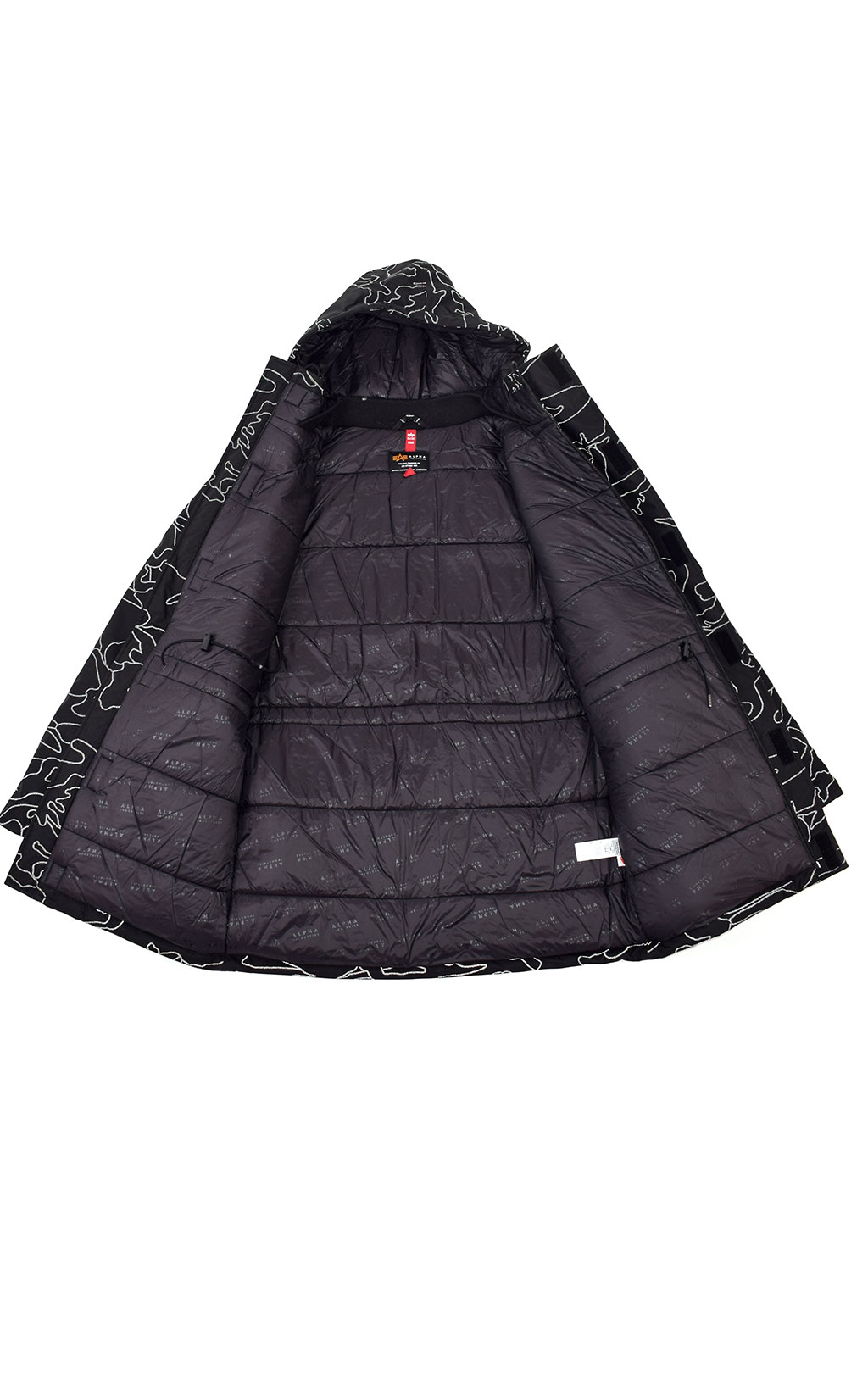 Аляска ALPHA INDUSTRIES PRIMALOFT PARKA N-3B reflective black camo 