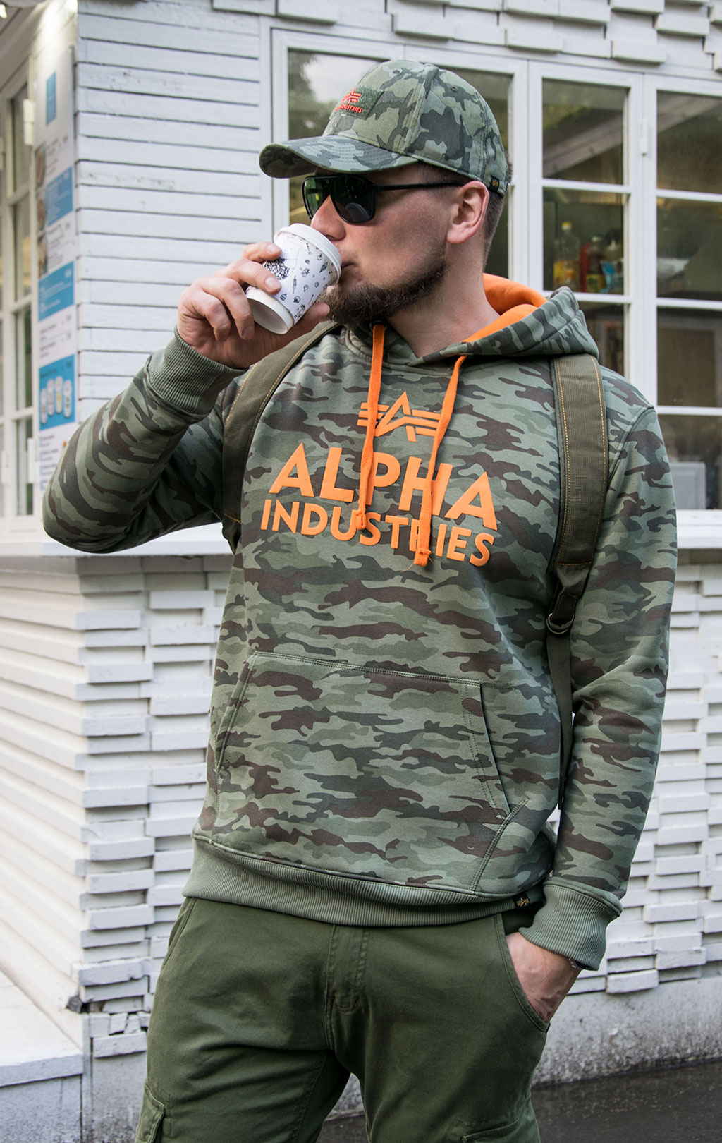 Толстовка ALPHA INDUSTRIES FOAM PRINT HOODY light camo woodland 