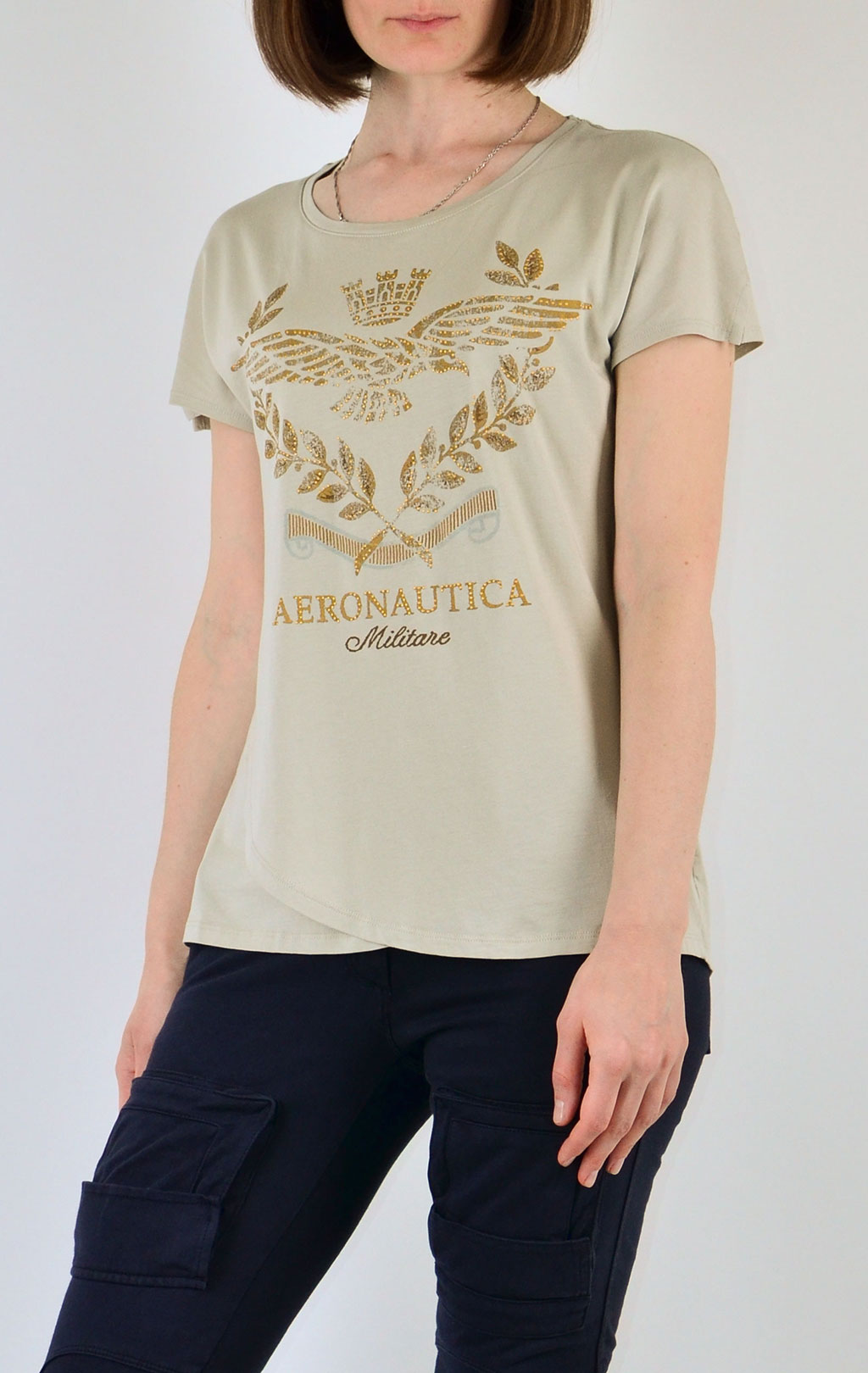 Женская футболка AERONAUTICA MILITARE sand (TS 1492) 