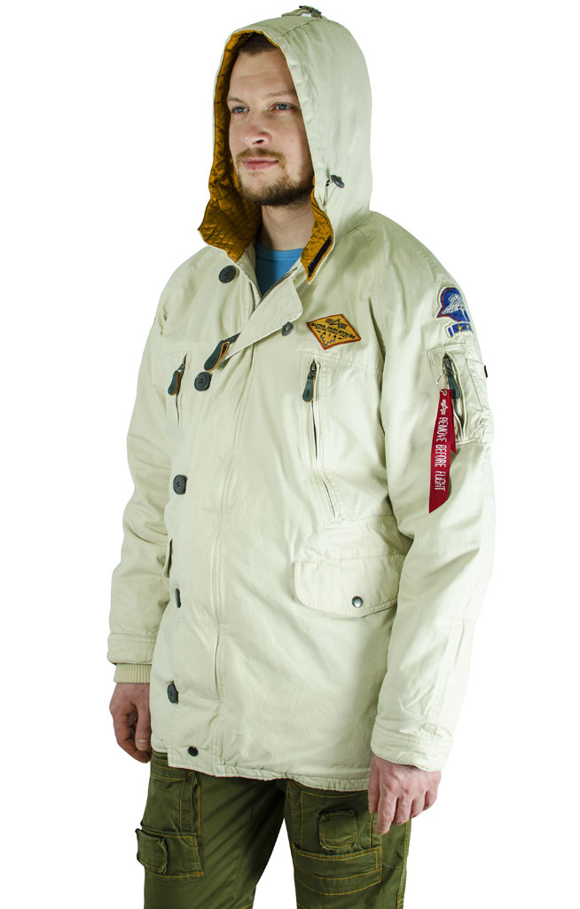 Аляска ALPHA INDUSTRIES AIR BORNE HOOD PARKA white off 