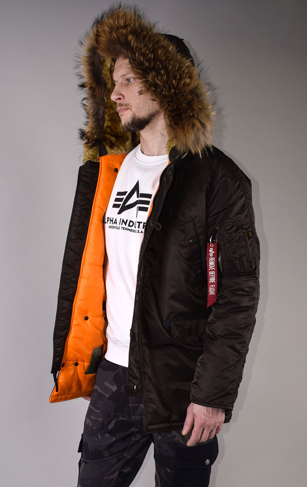 Аляска ALPHA INDUSTRIES VF 59 N-3B натур. мех deep brown 