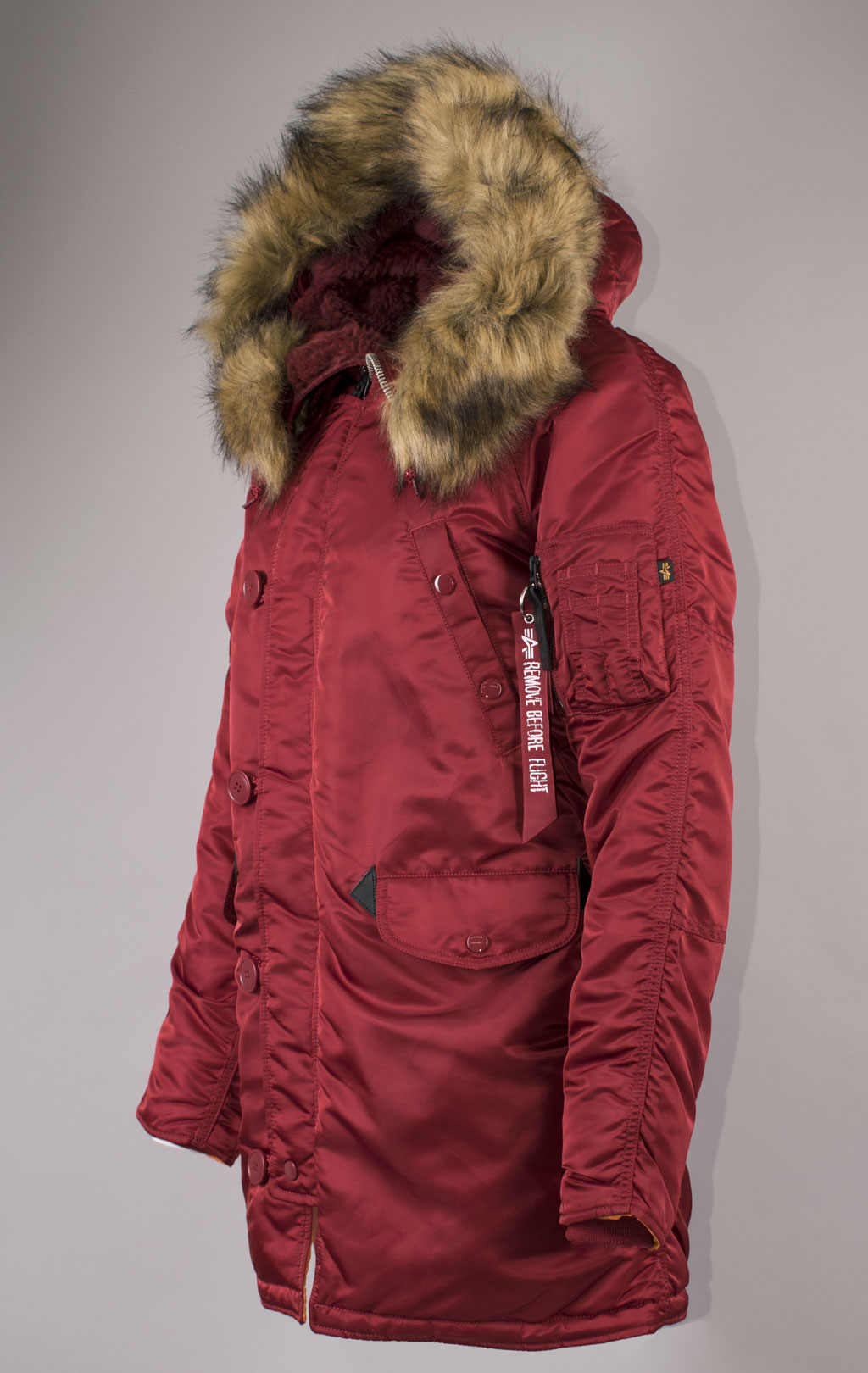 Женская аляска ALPHA INDUSTRIES CLASSIC N-3B original fit commander red 