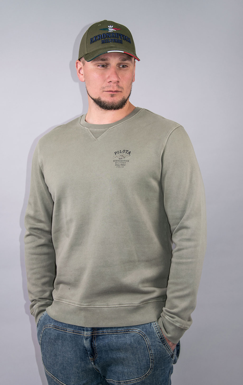 Свитшот AERONAUTICA MILITARE FW 23/24/TR light green (FE 1829) 