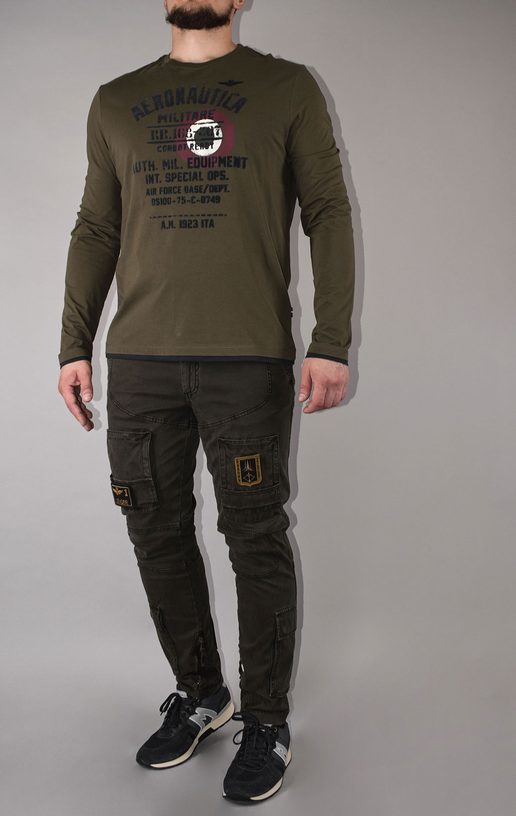 Лонгслив AERONAUTICA MILITARE FW 20/21/TR verde scuro (TS 1826) 