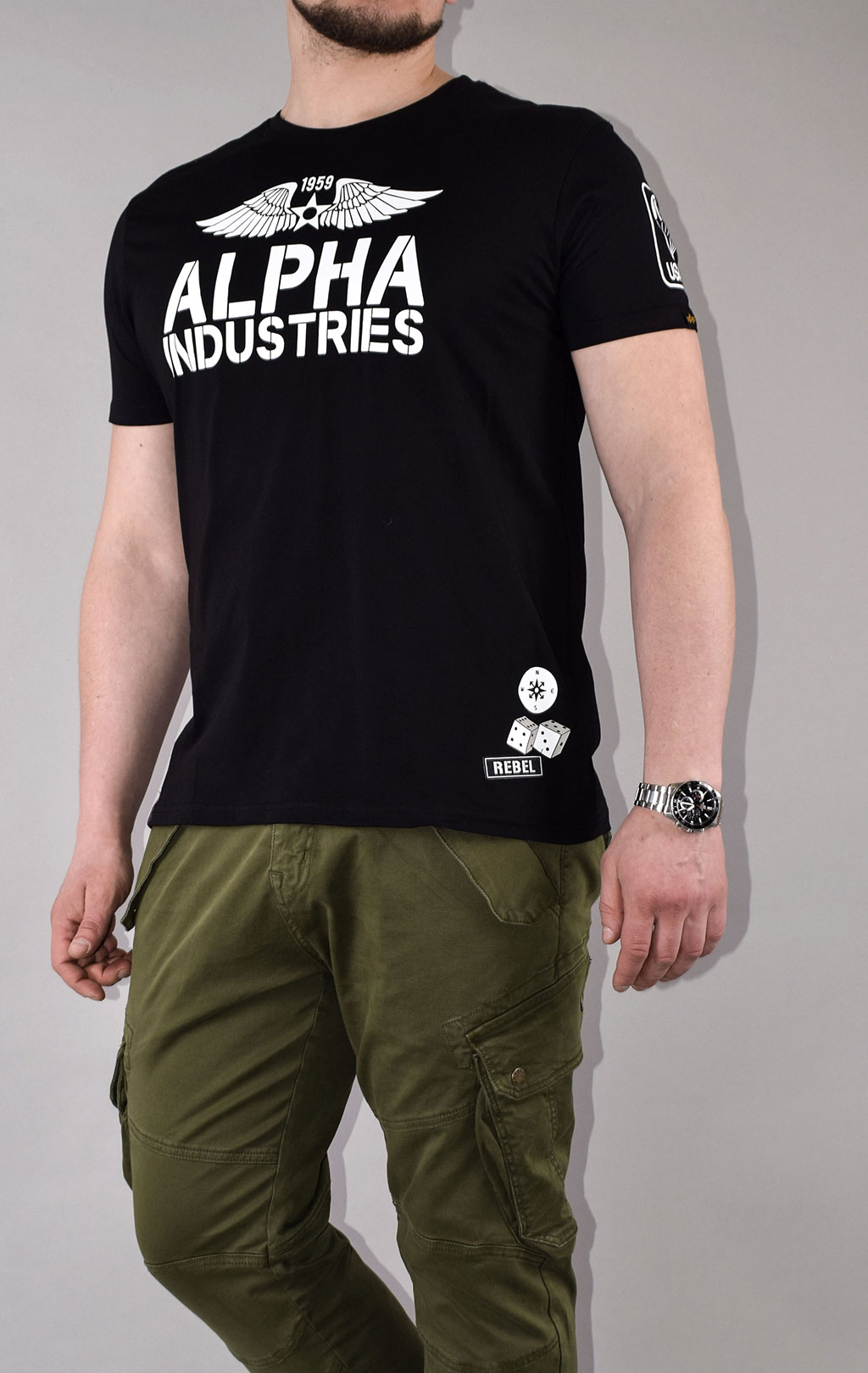 Футболка ALPHA INDUSTRIES REBEL T black 