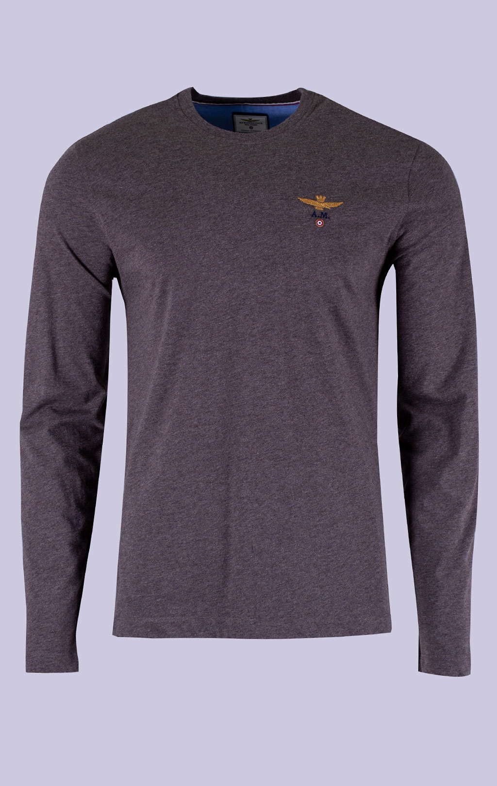 Лонгслив AERONAUTICA MILITARE FW 26/27/TR brown melange (TS 2390) 