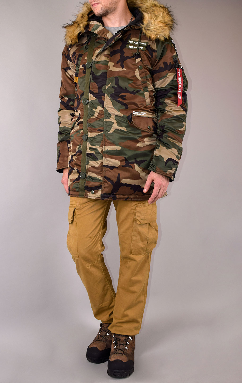 Аляска ALPHA INDUSTRIES AIRBORNE N-3B camo woodland 65 