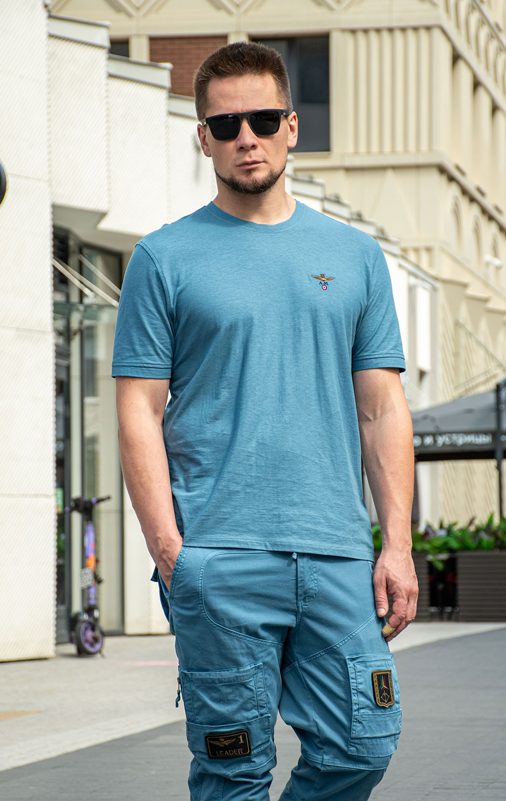 Футболка AERONAUTICA MILITARE SS 26/TR dusty blue (TS 2509) 