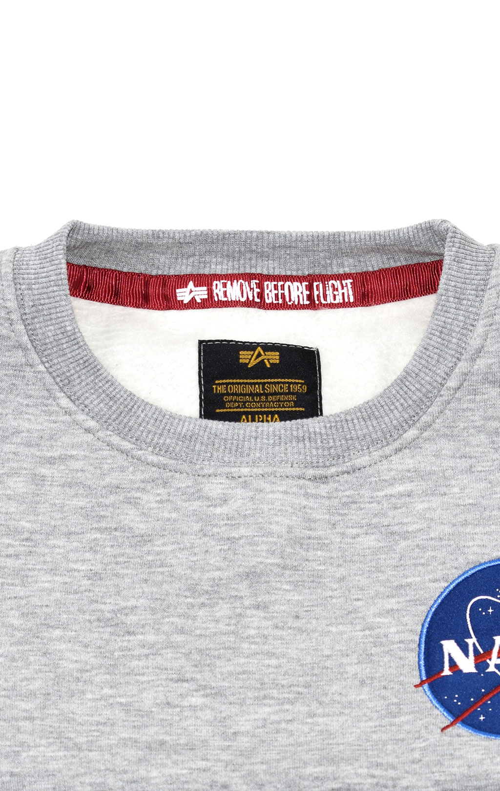 Свитшот ALPHA INDUSTRIES NASA Inlay grey heather 