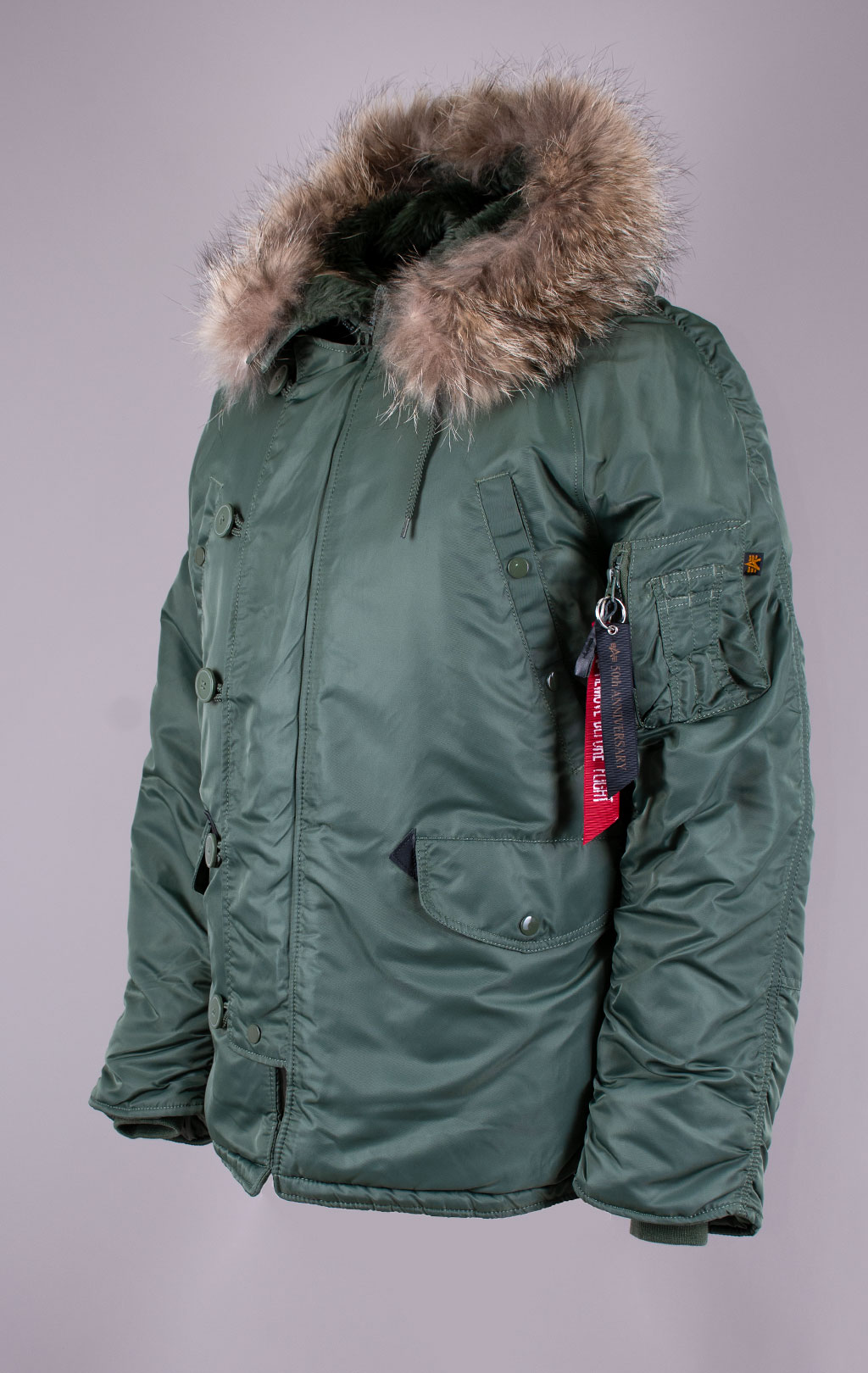 Аляска ALPHA INDUSTRIES CLASSIC N-3B натур. мех sage green 