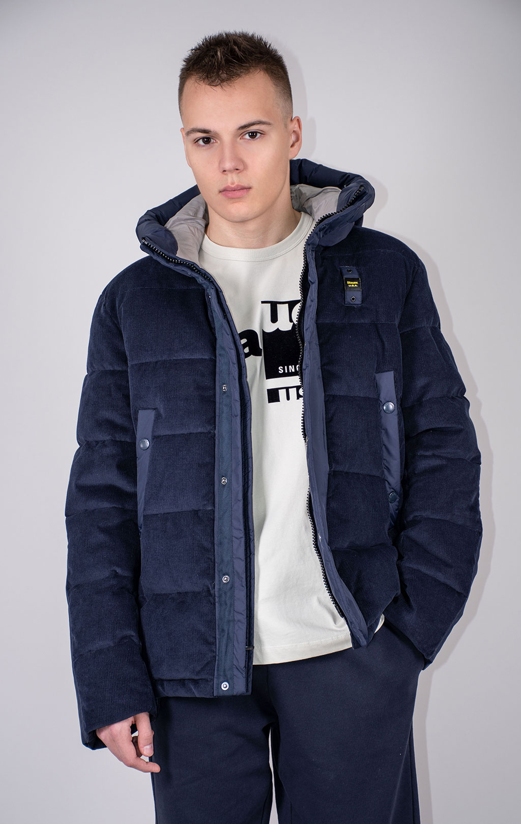 Куртка-пуховик BLAUER FARGO вельвет FW 24/25 blue (CO2115) 