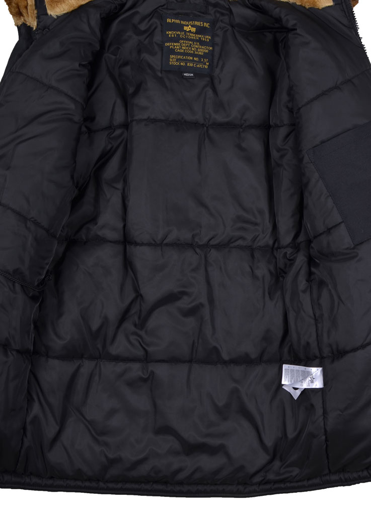 Аляска ALPHA INDUSTRIES POLAR капюшон натур. мех black 