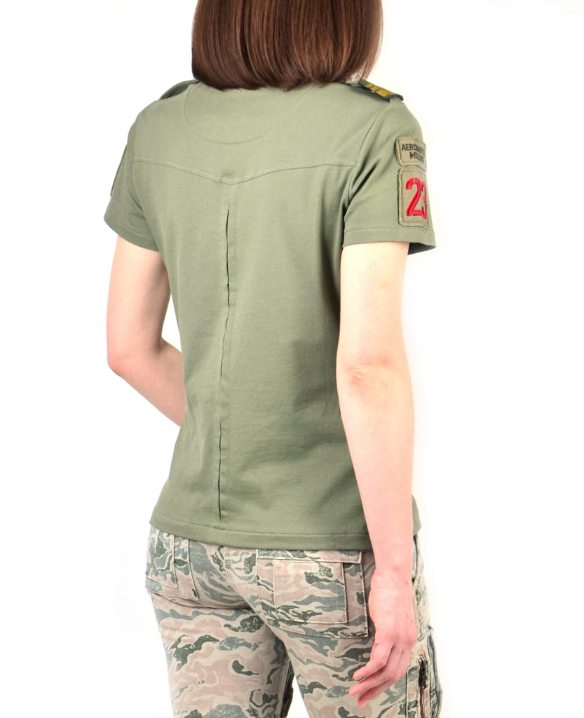 Женская футболка-поло AERONAUTICA MILITARE verde militare (PO 1224) 